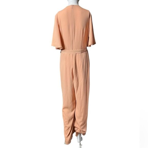 Favlux Angel Sleeve Belted Jumpsuit Pink Size Medium - Picture 5 of 7